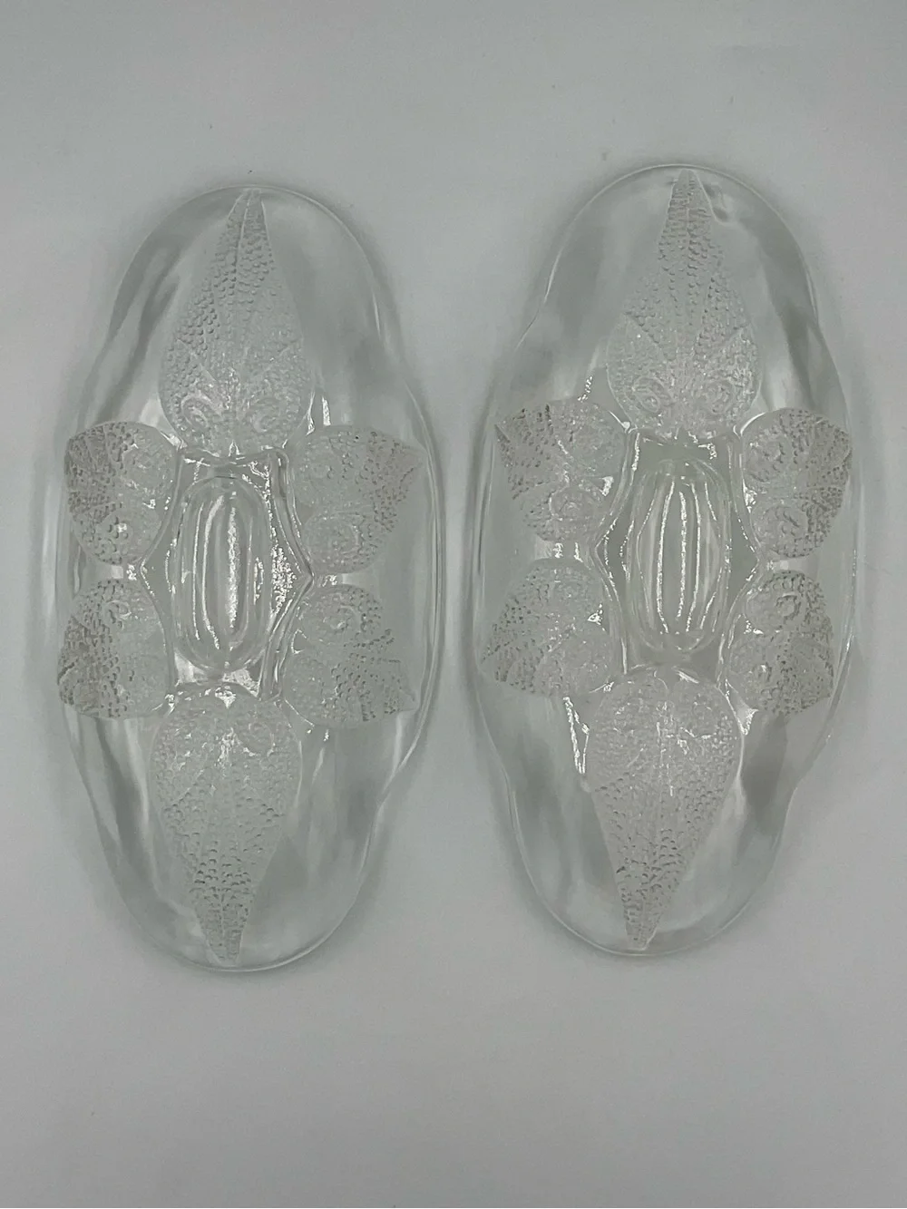 Vintage Anchor Hocking “Renaissance” Clear Relish Dishes Set of 2